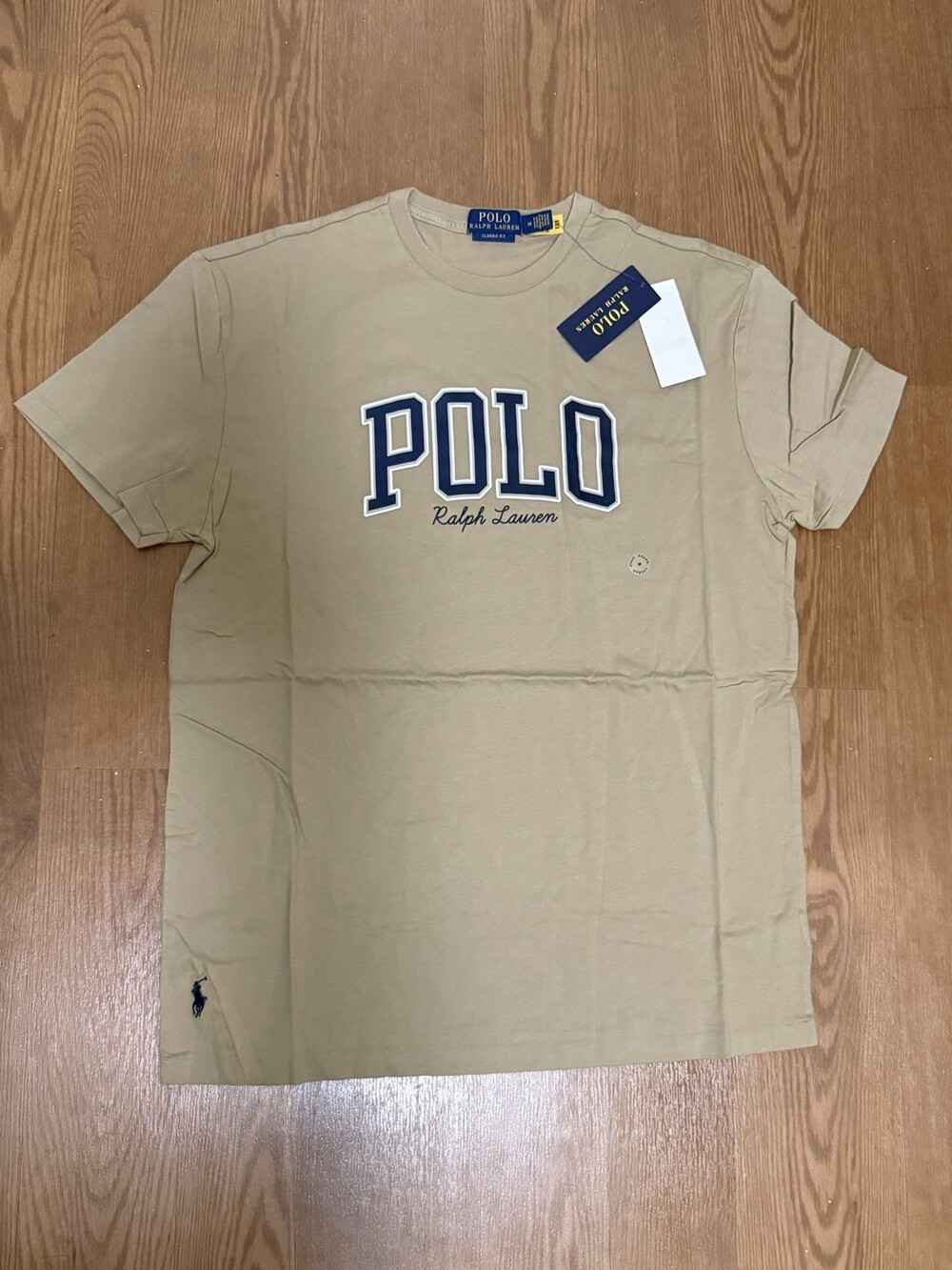 Polo Ralph Lauren Men's Classic Fit Graphic Logo Pony T-Shirt Tee Tan NWT M